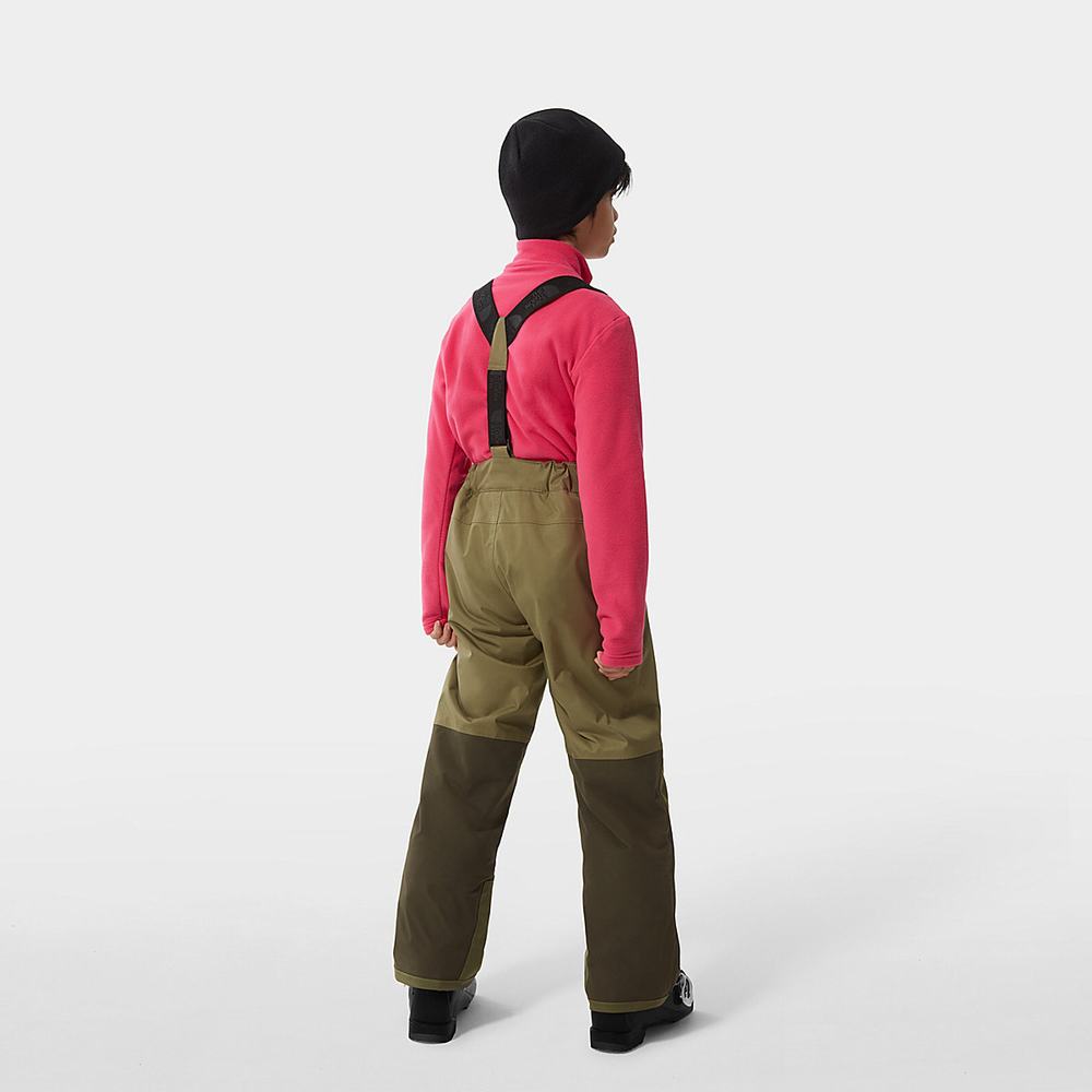 Nohavice The North Face Snowquest Bib Chlapcenske Olivovo Zelená Zelene | NHO-318657