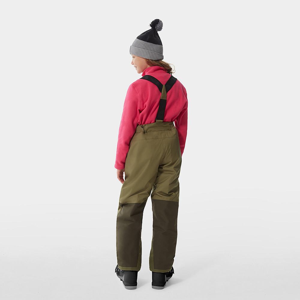 Nohavice The North Face Snowquest Bib Chlapcenske Olivovo Zelená Zelene | NHO-318657