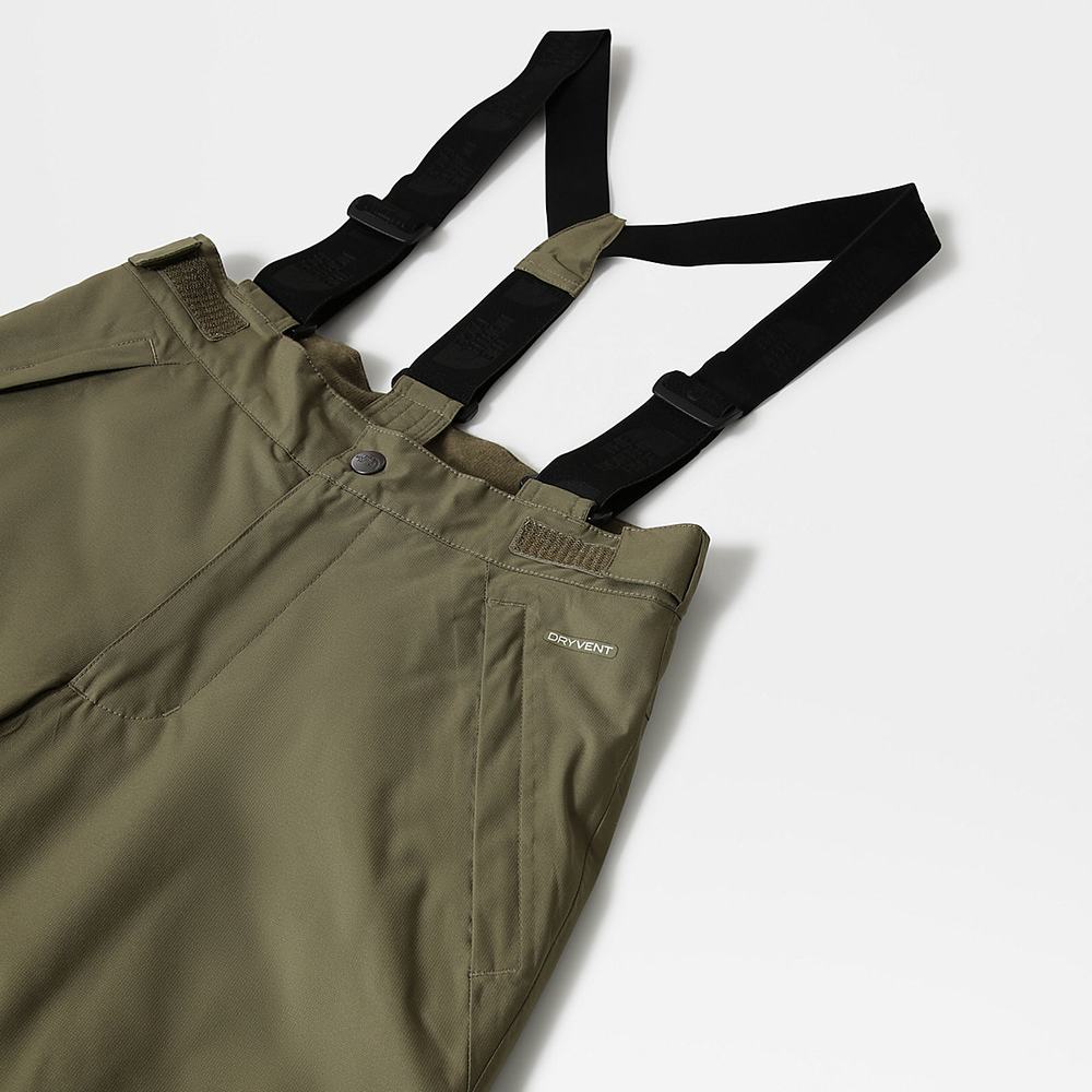 Nohavice The North Face Snowquest Bib Dievcenske Olivovo Zelená Zelene | FQU-810753
