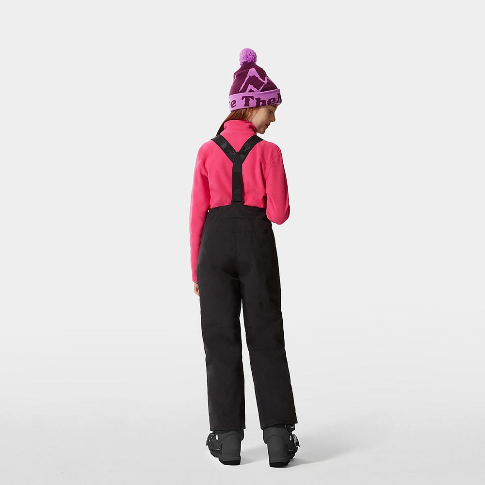 Nohavice The North Face Snowquest Bib Dievcenske Čierne | KIT-502914