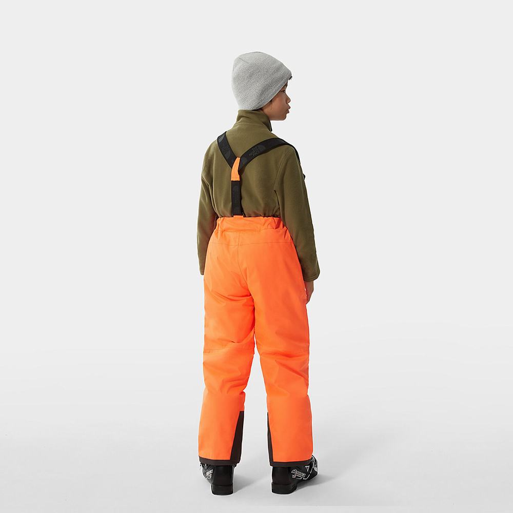 Nohavice The North Face Snowquest Bib Dievcenske Oranžové | QLY-167345