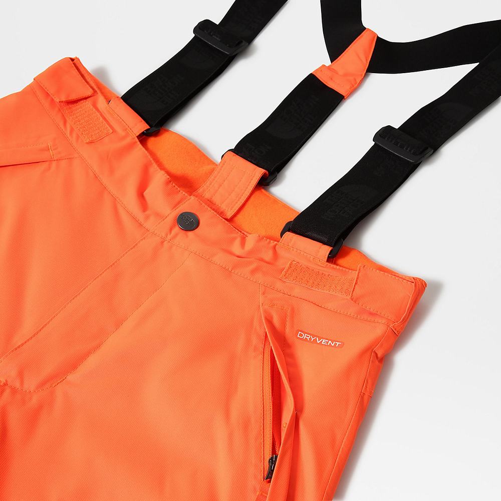 Nohavice The North Face Snowquest Bib Dievcenske Oranžové | QLY-167345