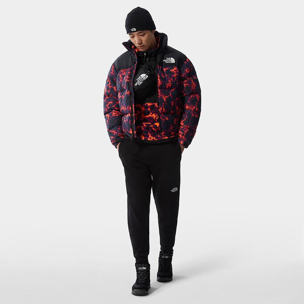 Páperová Bunda The North Face 1996 PRINTED RETRO NUPTSE Panske Čierne Maskacove | BNJ-589470