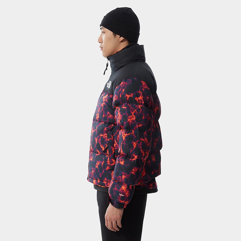 Páperová Bunda The North Face 1996 PRINTED RETRO NUPTSE Panske Čierne Maskacove | BNJ-589470