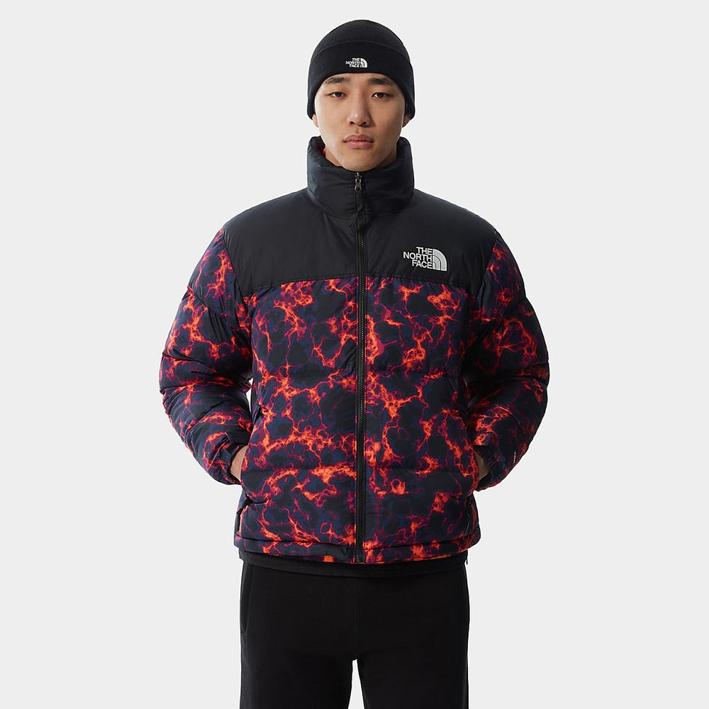 Páperová Bunda The North Face 1996 PRINTED RETRO NUPTSE Panske Čierne Maskacove | BNJ-589470