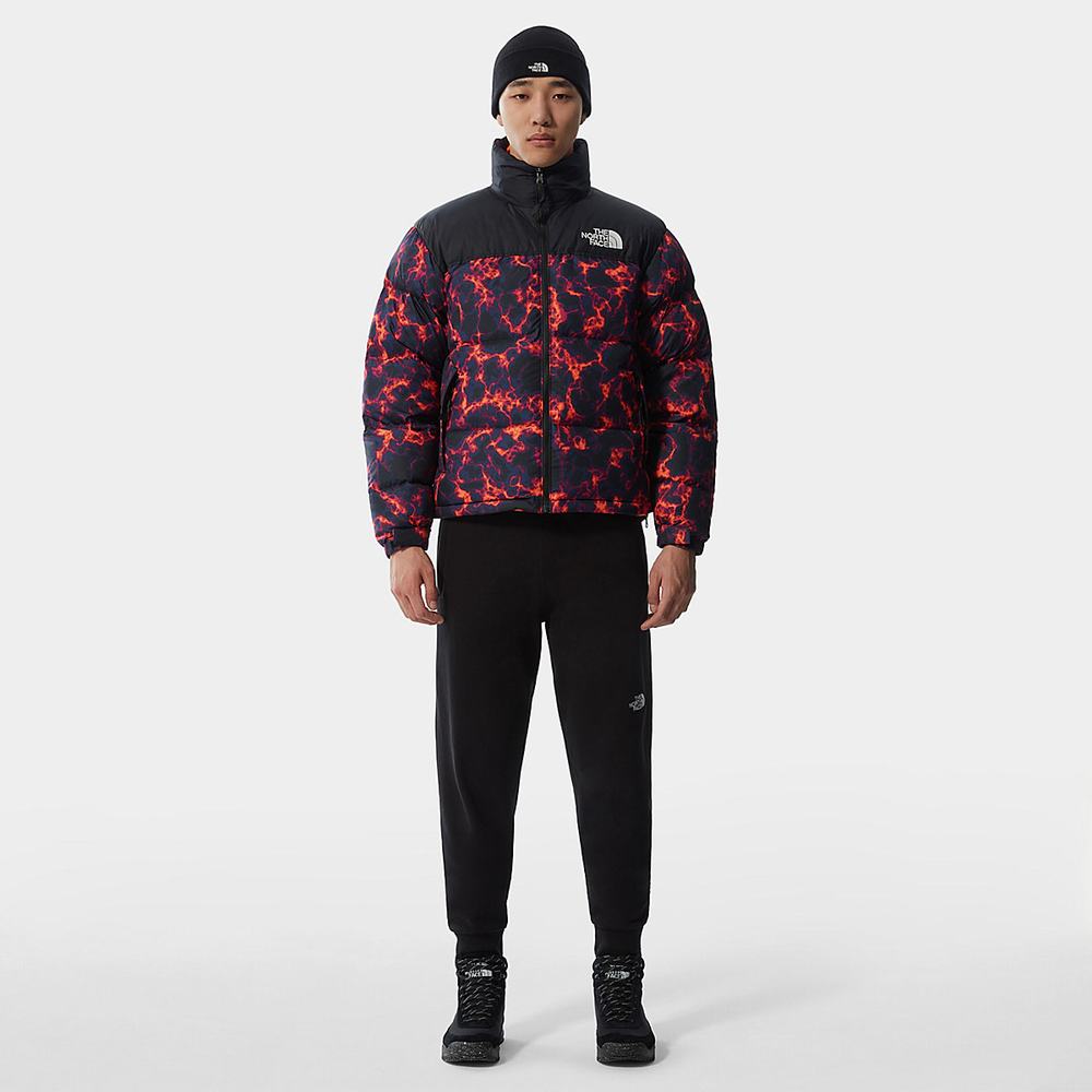 Páperová Bunda The North Face 1996 PRINTED RETRO NUPTSE Panske Čierne Maskacove | BNJ-589470