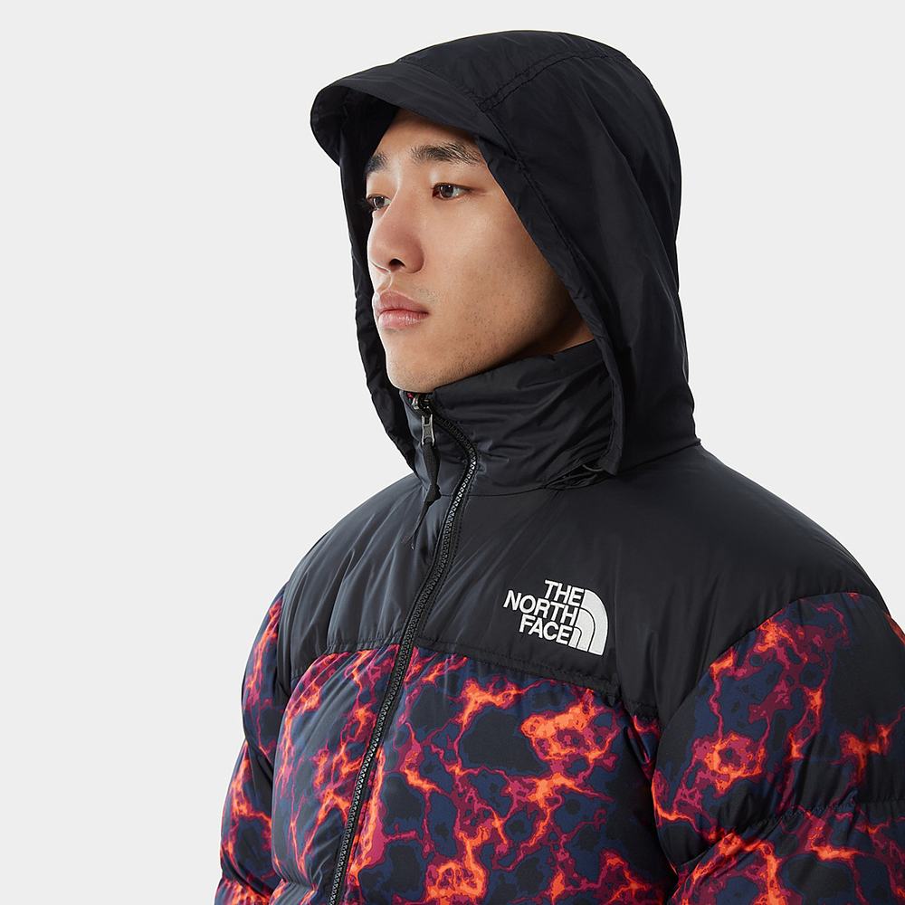 Páperová Bunda The North Face 1996 PRINTED RETRO NUPTSE Panske Čierne Maskacove | BNJ-589470