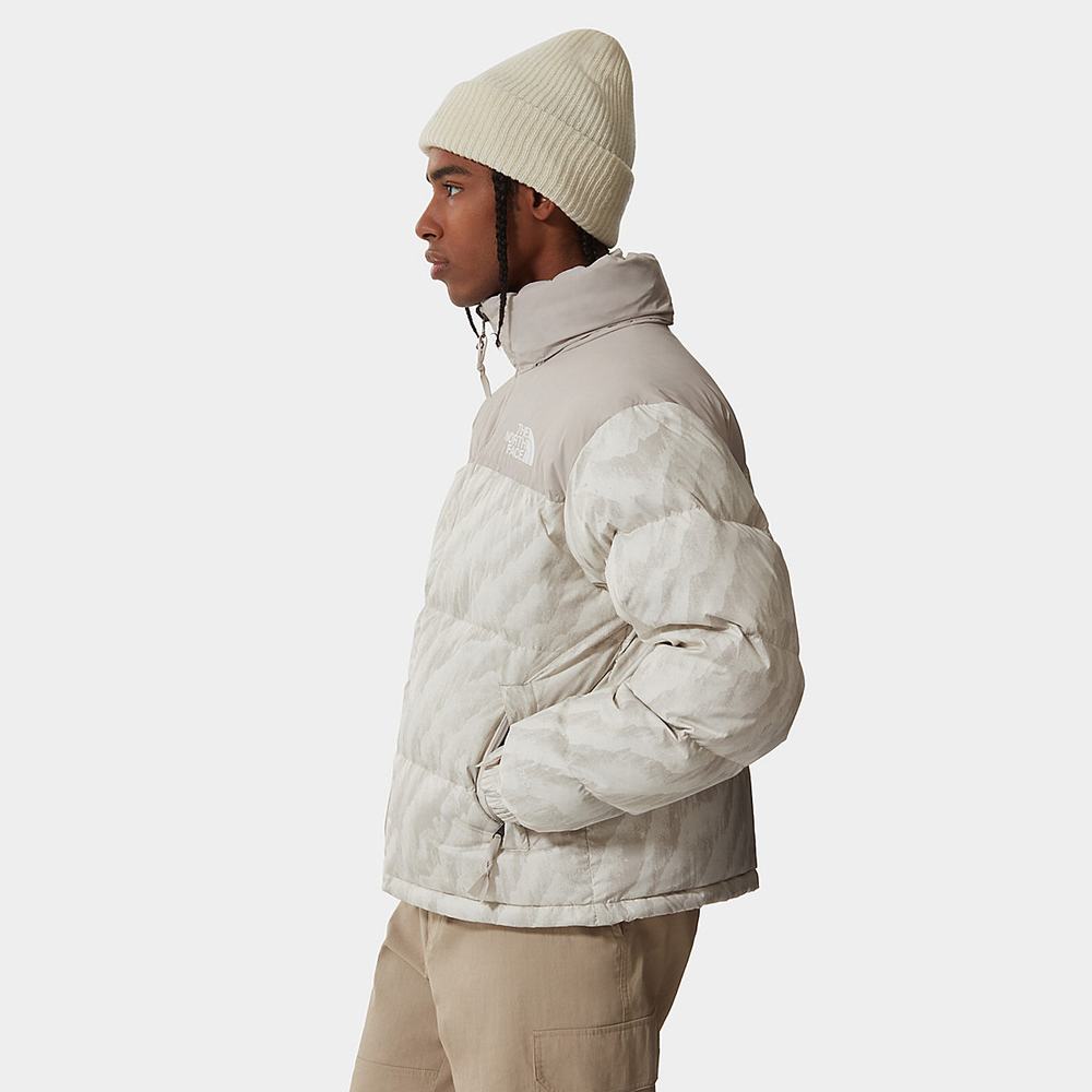Páperová Bunda The North Face 1996 PRINTED RETRO NUPTSE Panske Strieborne Siva | KNX-895427