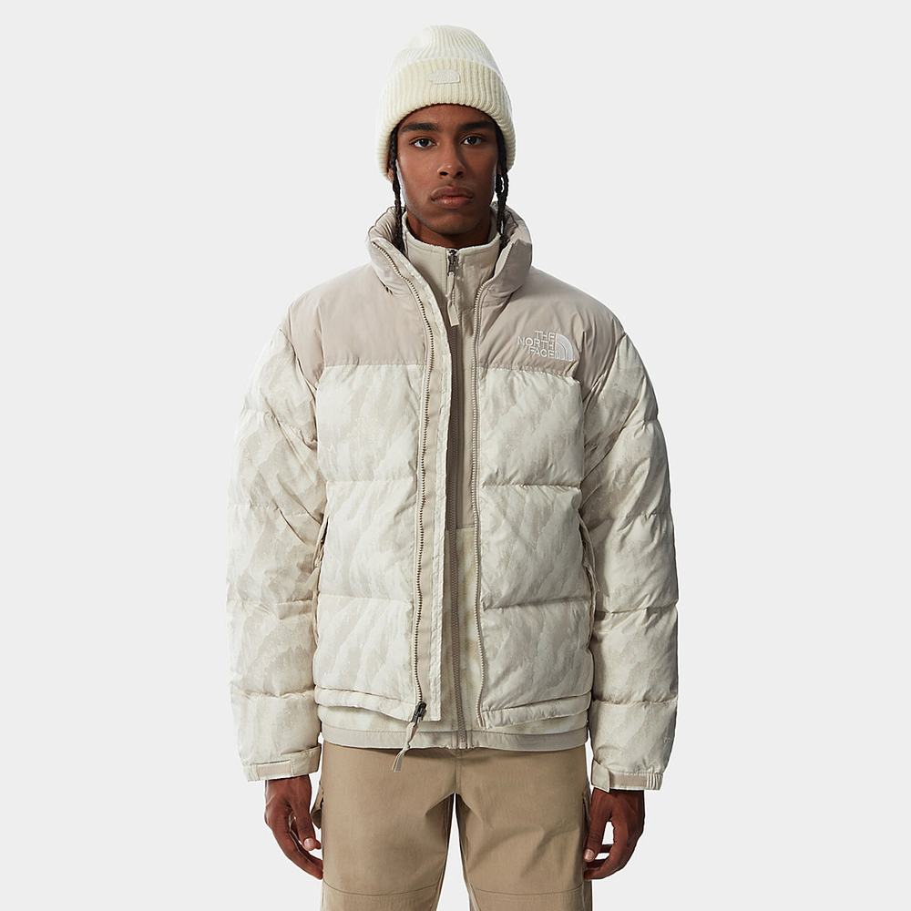 Páperová Bunda The North Face 1996 PRINTED RETRO NUPTSE Panske Strieborne Siva | KNX-895427
