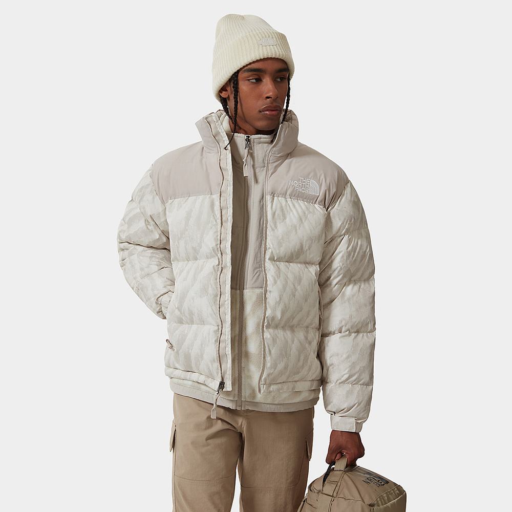 Páperová Bunda The North Face 1996 PRINTED RETRO NUPTSE Panske Strieborne Siva | KNX-895427