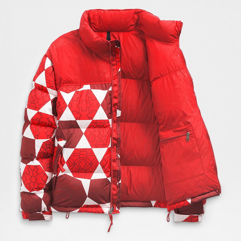 Páperová Bunda The North Face 1996 PRINTED RETRO NUPTSE Panske Červené | QZT-013269