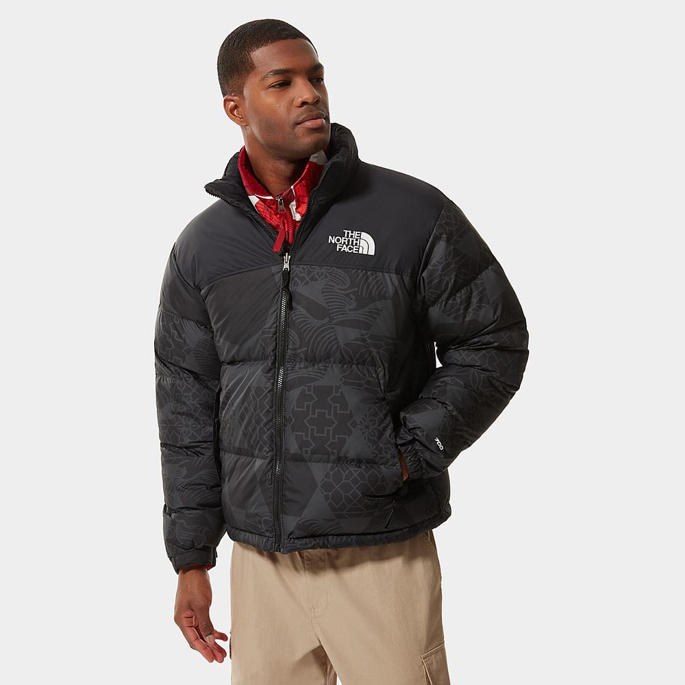 Páperová Bunda The North Face 1996 PRINTED RETRO NUPTSE Panske Čierne | URH-401396