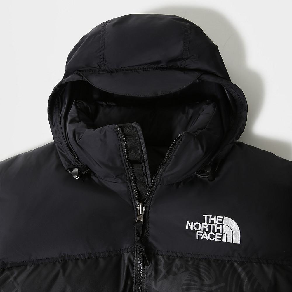 Páperová Bunda The North Face 1996 PRINTED RETRO NUPTSE Panske Čierne | URH-401396