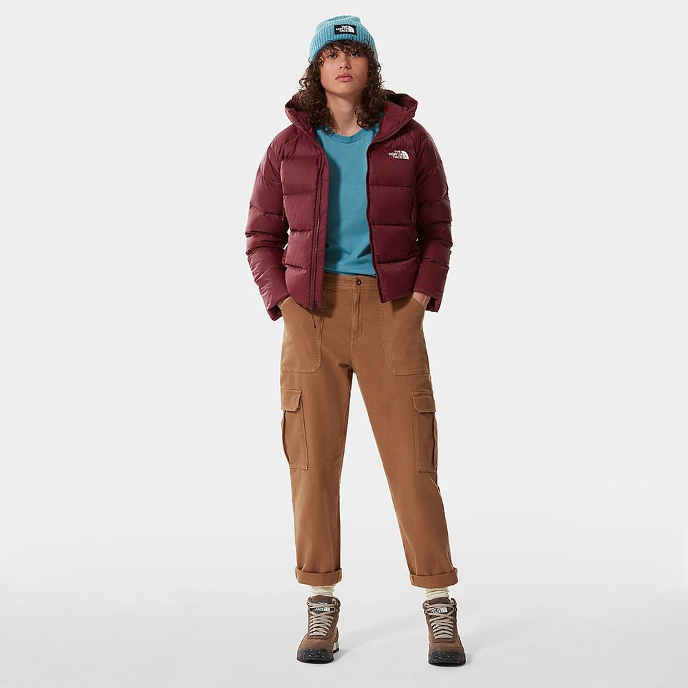 Páperová Bunda The North Face Hyalite Down S Kapucňou Damske Červené | MPH-592618