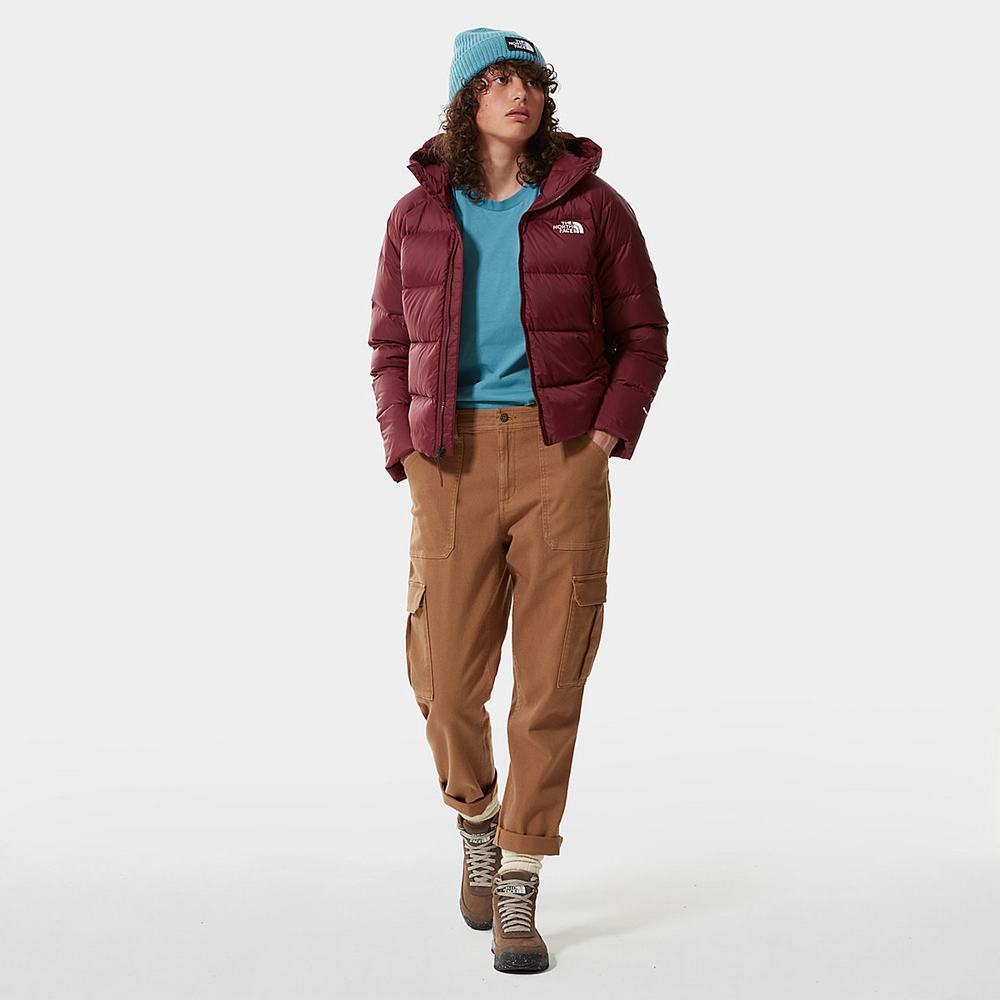 Páperová Bunda The North Face Hyalite Down S Kapucňou Damske Červené | MPH-592618