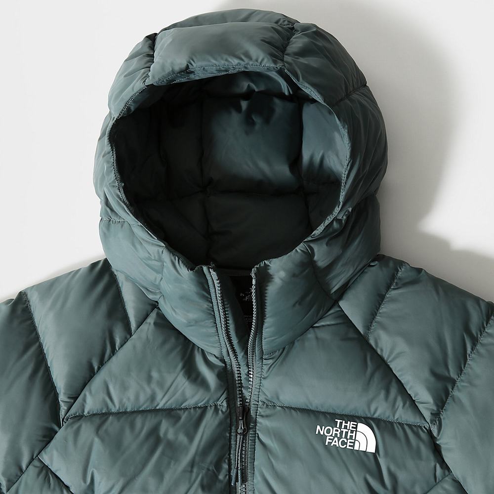 Páperová Bunda The North Face Hyalite Down S Kapucňou Damske Zelene | RSZ-947063
