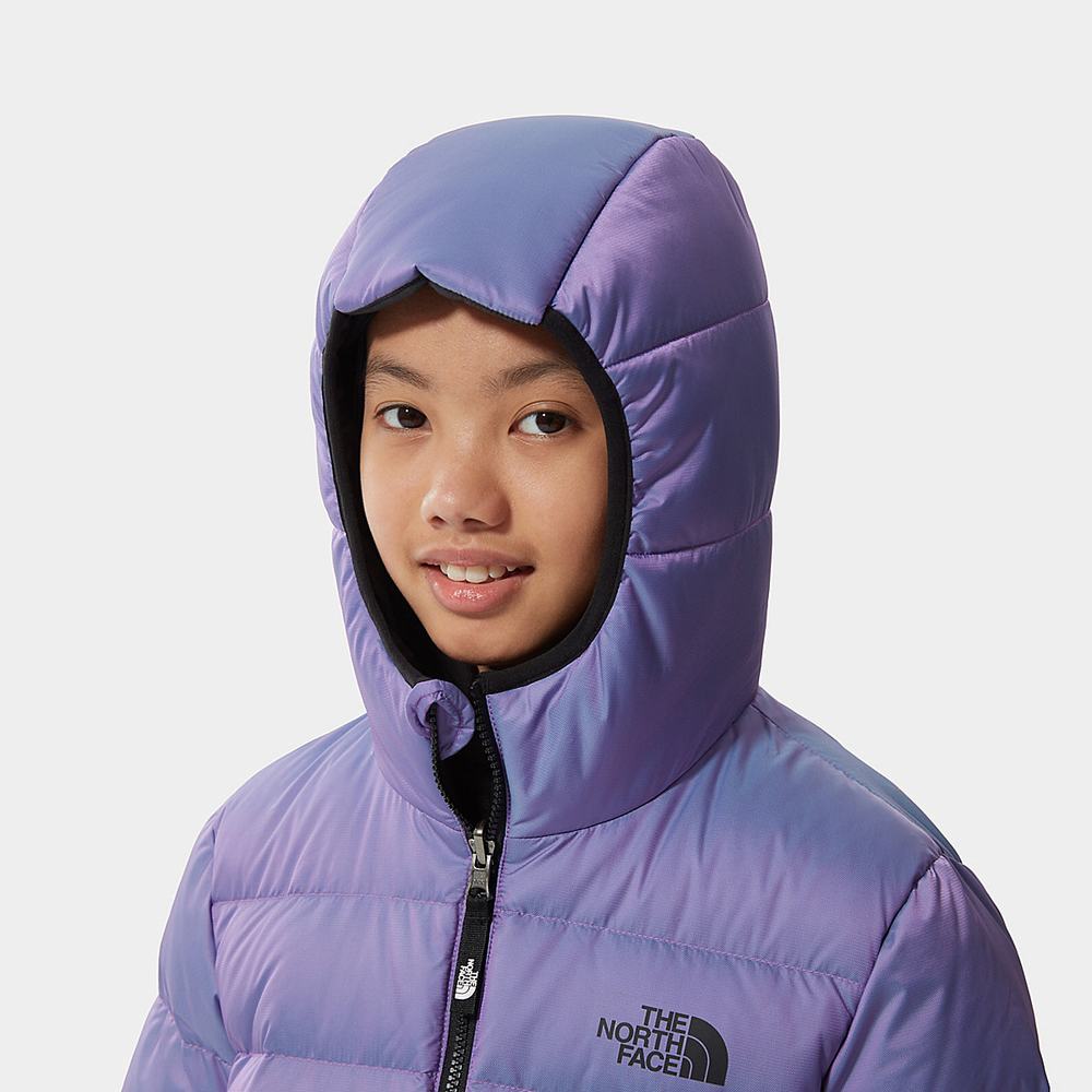 Páperová Bunda The North Face Reversible Printed Hyalite Dievcenske Nachový | IKY-492805