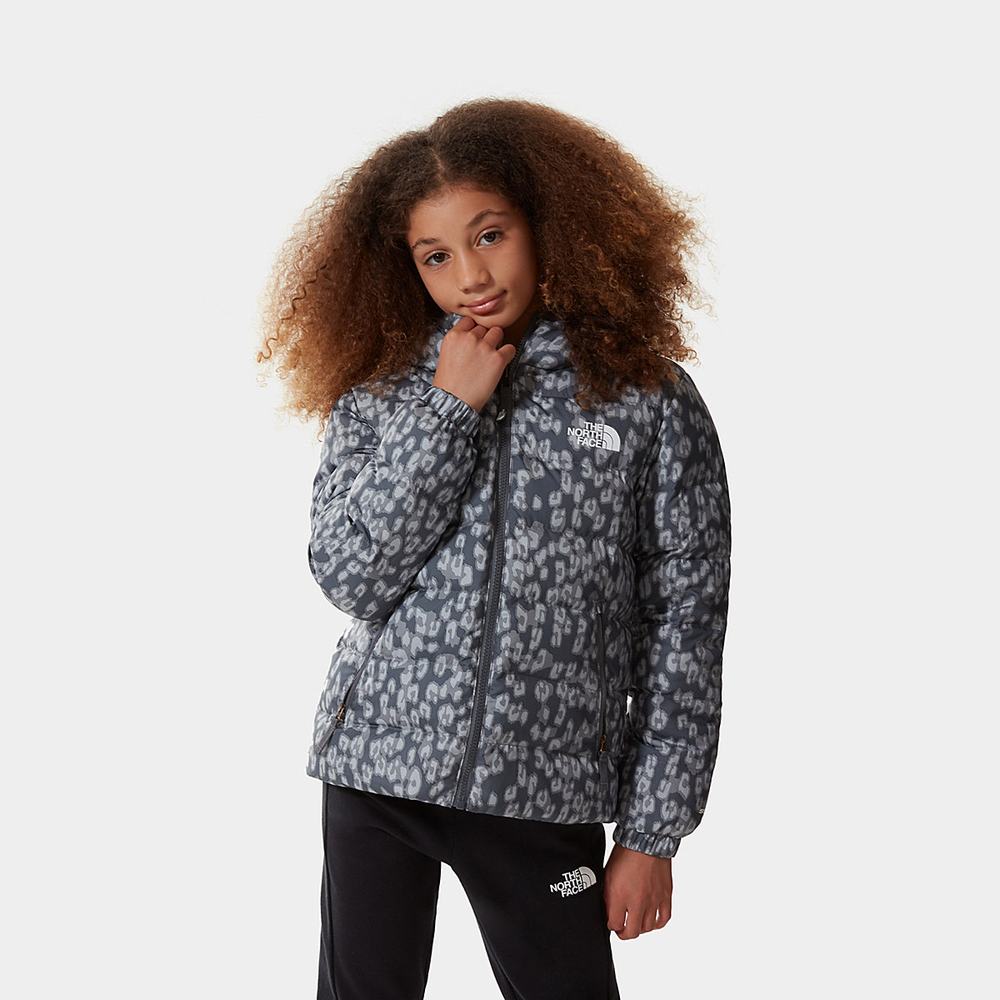 Páperová Bunda The North Face Reversible Printed Hyalite Dievcenske Siva Leopardie | KUM-765283