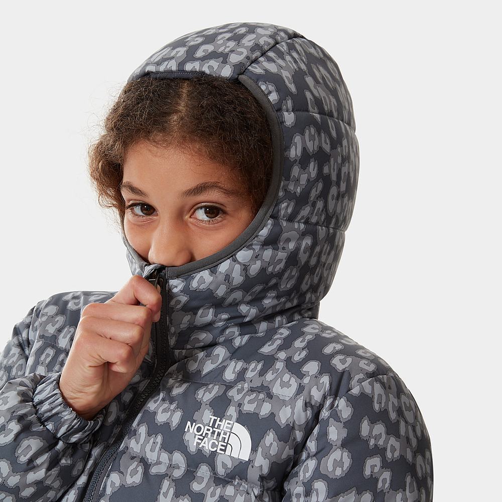 Páperová Bunda The North Face Reversible Printed Hyalite Dievcenske Siva Leopardie | KUM-765283