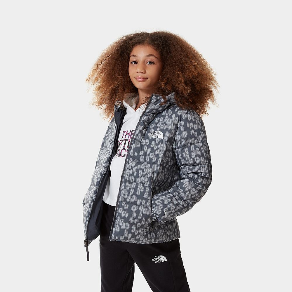 Páperová Bunda The North Face Reversible Printed Hyalite Dievcenske Siva Leopardie | KUM-765283
