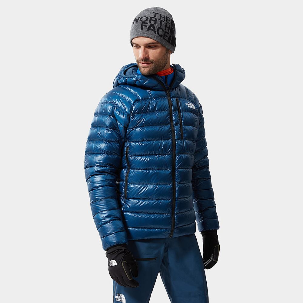 Páperová Bunda The North Face Summit S Kapucňou Panske Modre Tyrkysové | ILJ-843659
