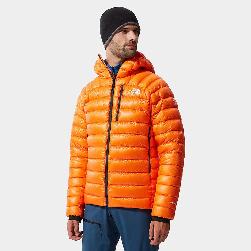 Páperová Bunda The North Face Summit S Kapucňou Panske Červené Oranžové | IMY-370182
