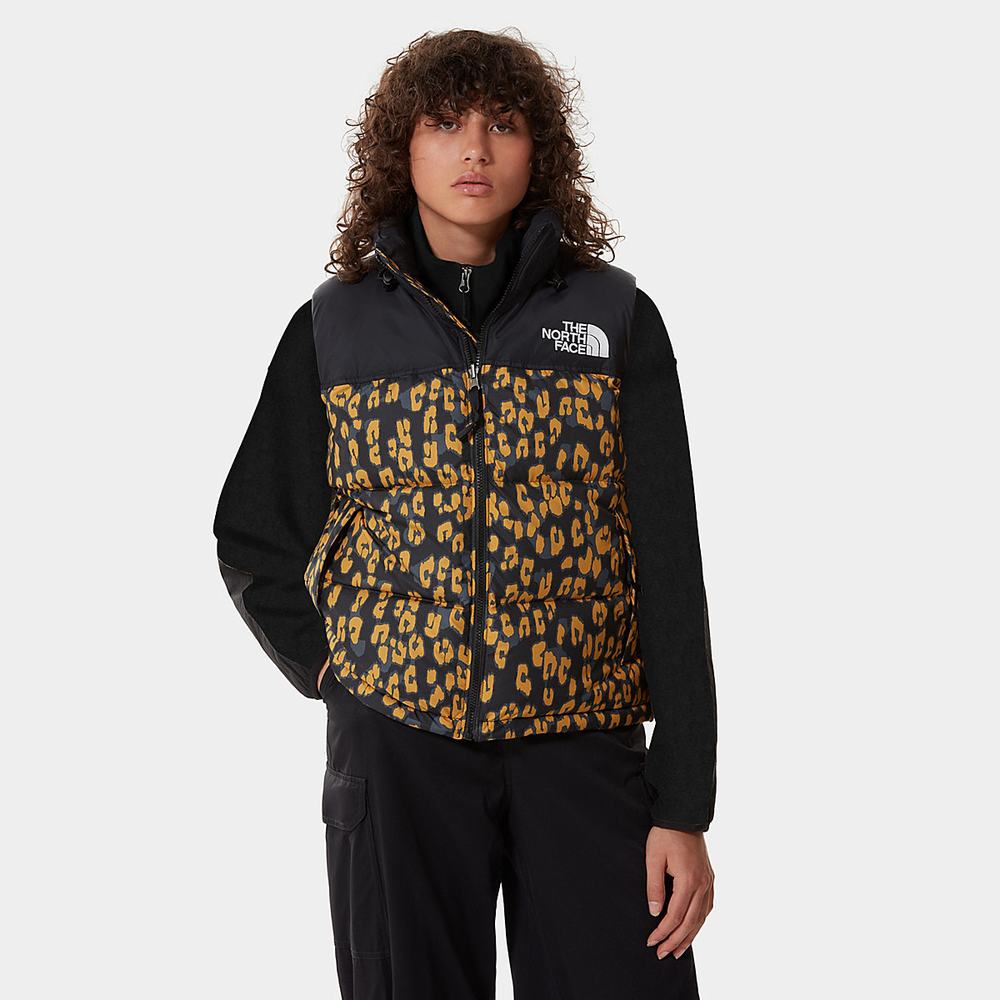 Páperové Vesty The North Face Printed 1996 Retro Nuptse Damske Žlté Leopardie | COE-513804