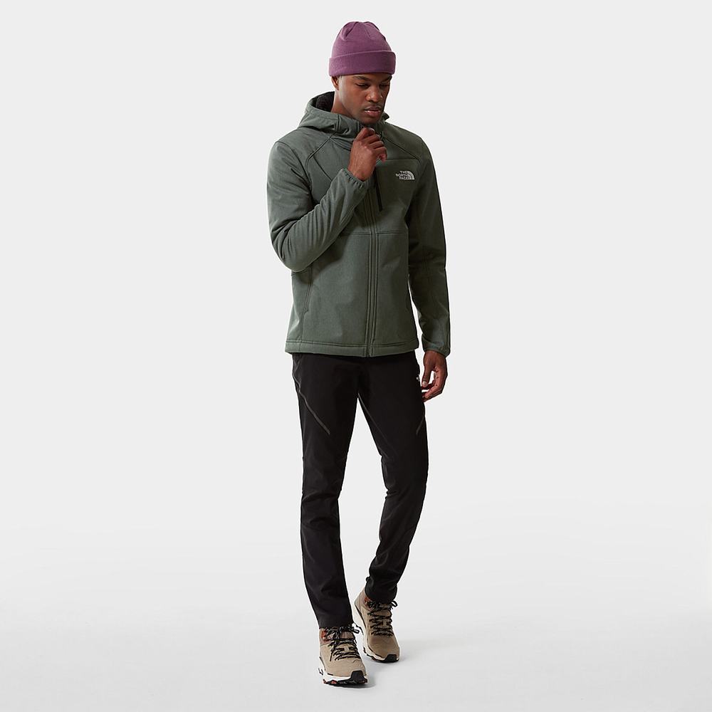 Softshellová Bunda The North Face Quest S Kapucňou Softshell Panske Svetlo Zelene | VTM-856307