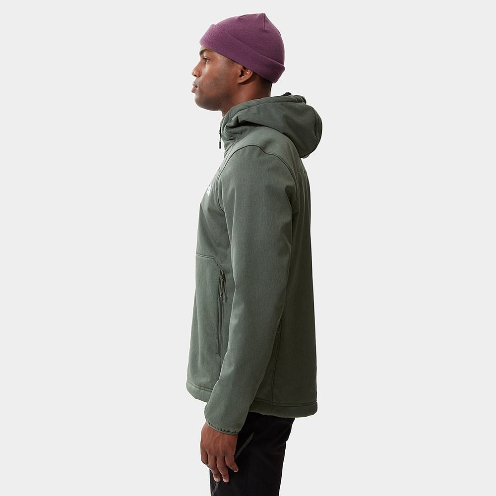 Softshellová Bunda The North Face Quest S Kapucňou Softshell Panske Svetlo Zelene | VTM-856307
