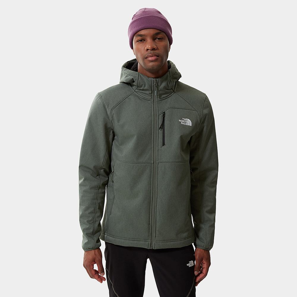 Softshellová Bunda The North Face Quest S Kapucňou Softshell Panske Svetlo Zelene | VTM-856307