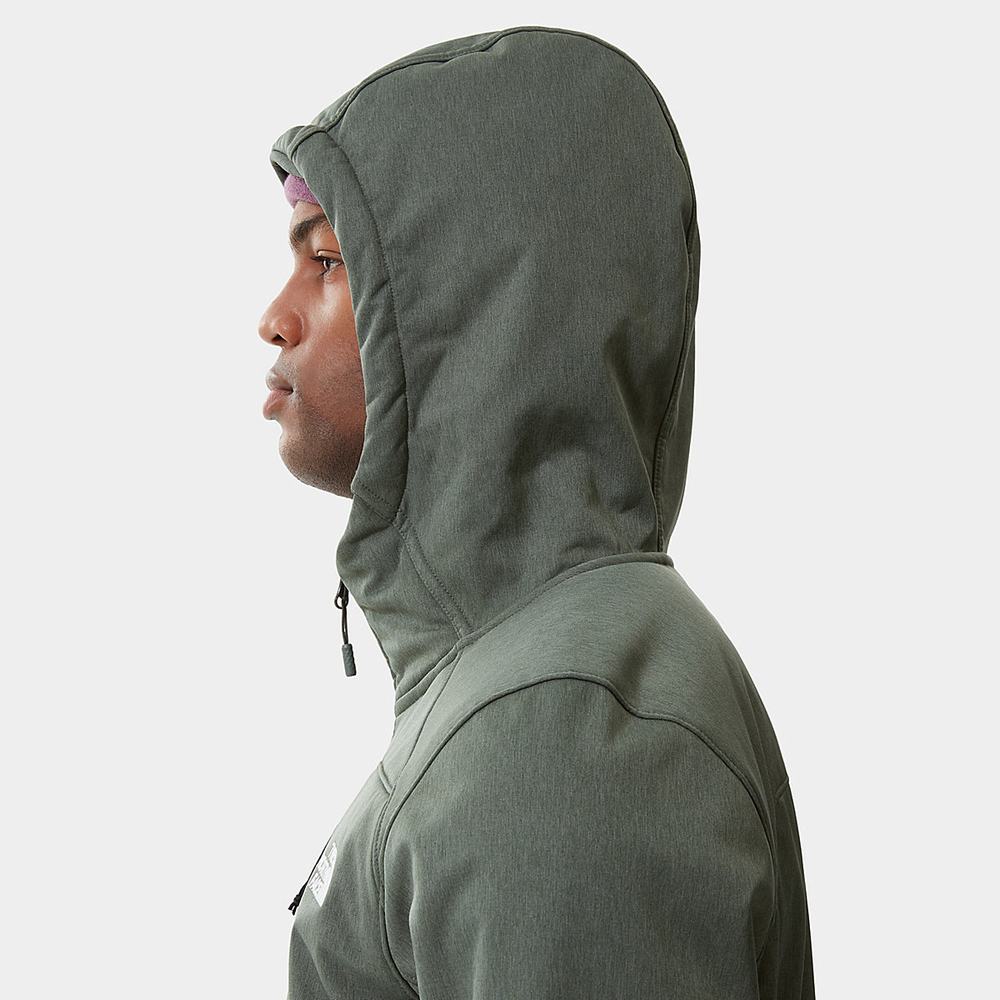 Softshellová Bunda The North Face Quest S Kapucňou Softshell Panske Svetlo Zelene | VTM-856307