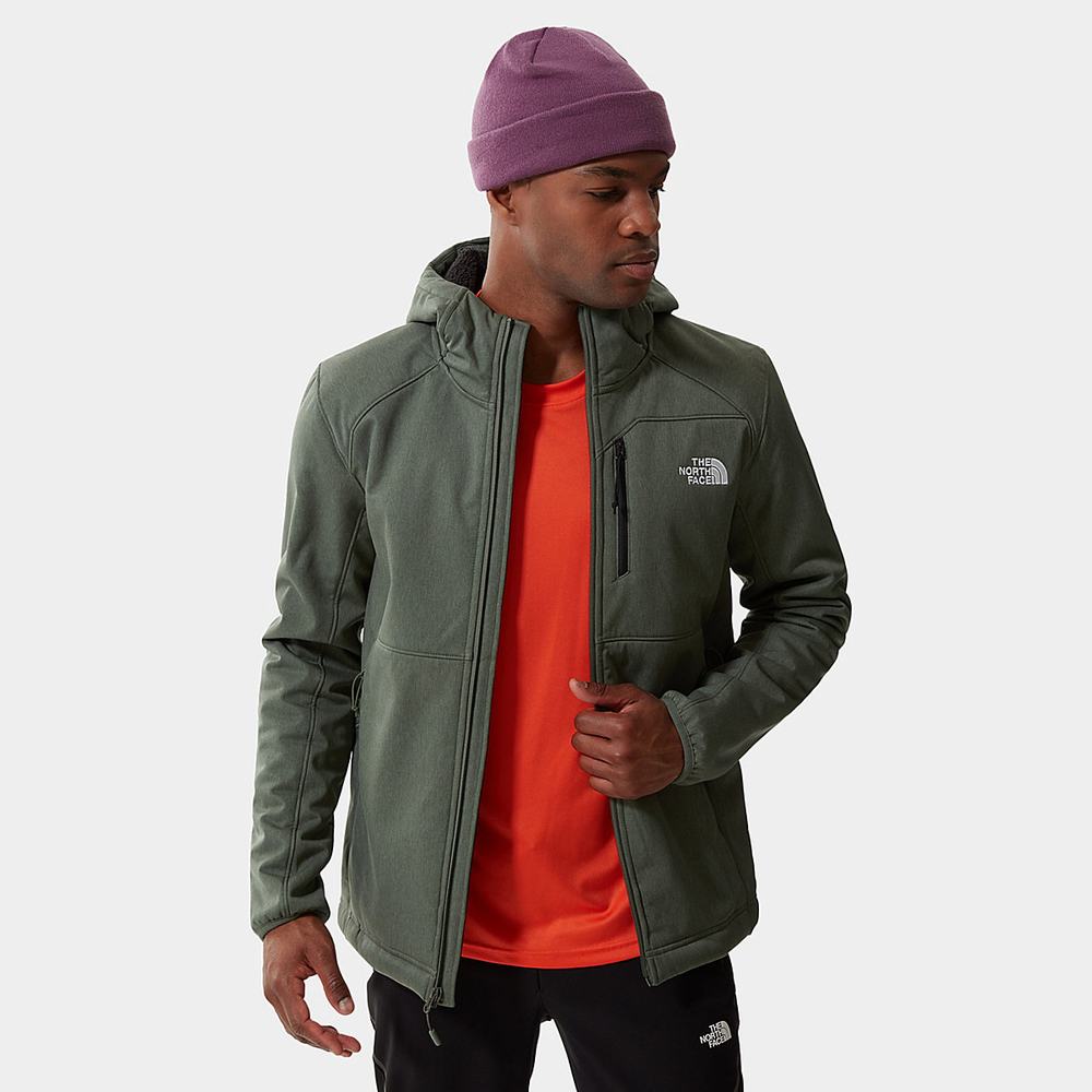 Softshellová Bunda The North Face Quest S Kapucňou Softshell Panske Svetlo Zelene | VTM-856307