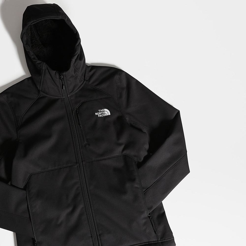 Softshellová Bunda The North Face Quest S Kapucňou Softshell Panske Čierne | WFV-685409