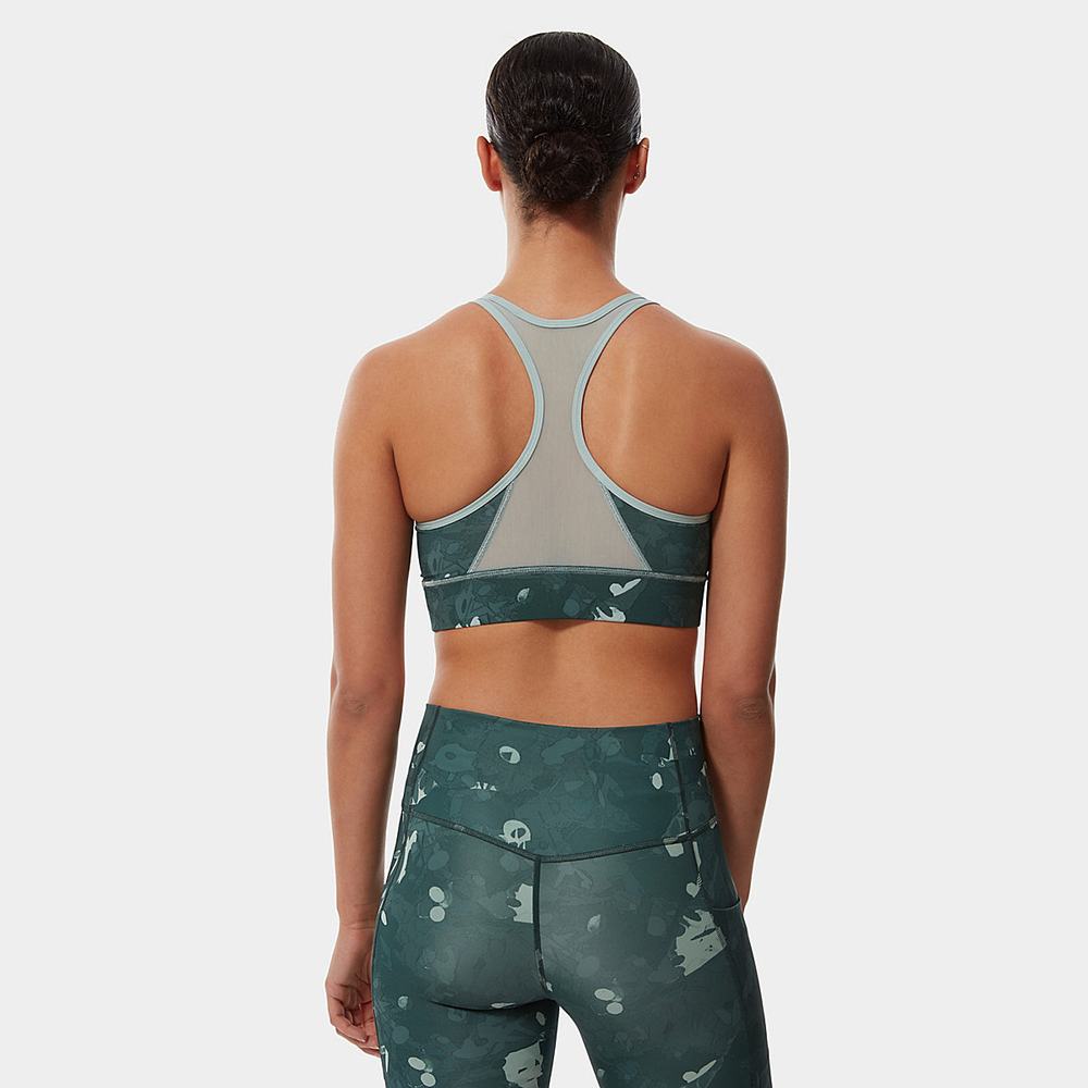 Sportove Podprsenky The North Face Printed Bounce-B-Gone Bra Damske Zelene | JTE-504731