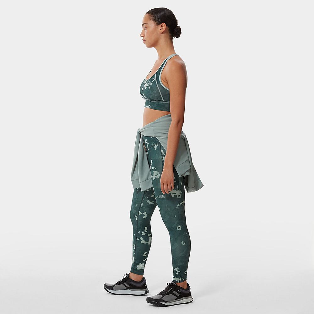 Sportove Podprsenky The North Face Printed Bounce-B-Gone Bra Damske Zelene | JTE-504731