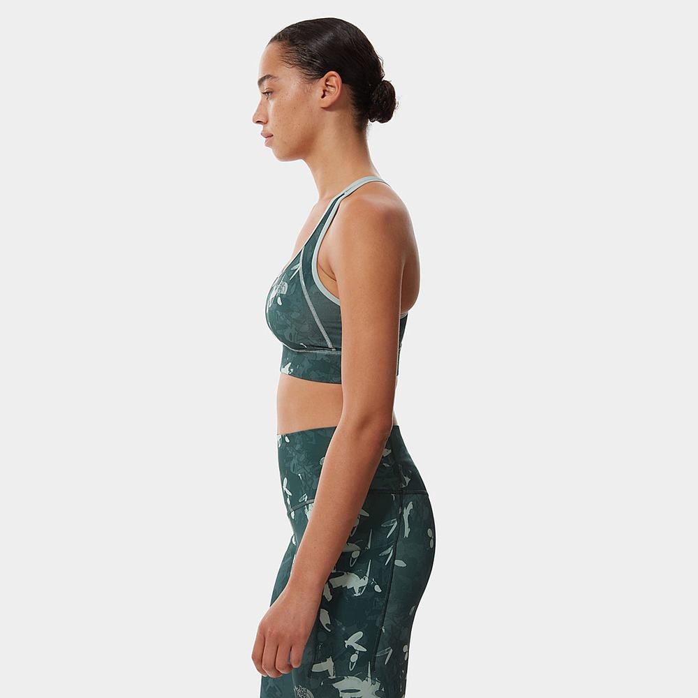 Sportove Podprsenky The North Face Printed Bounce-B-Gone Bra Damske Zelene | JTE-504731