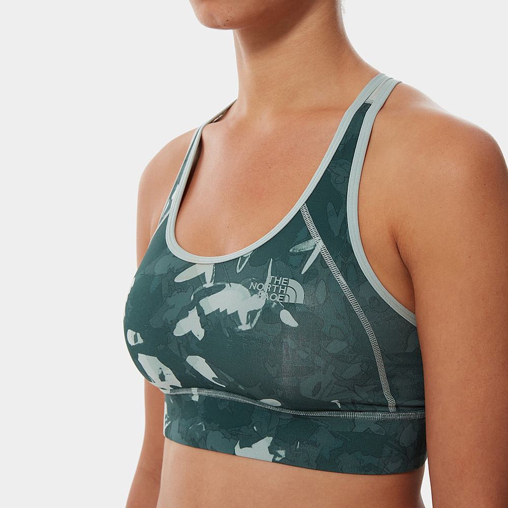 Sportove Podprsenky The North Face Printed Bounce-B-Gone Bra Damske Zelene | JTE-504731