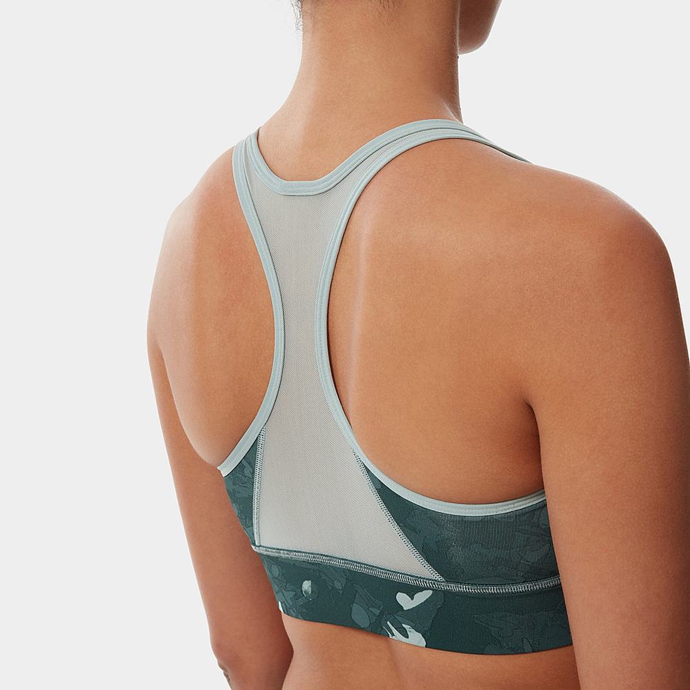 Sportove Podprsenky The North Face Printed Bounce-B-Gone Bra Damske Zelene | JTE-504731