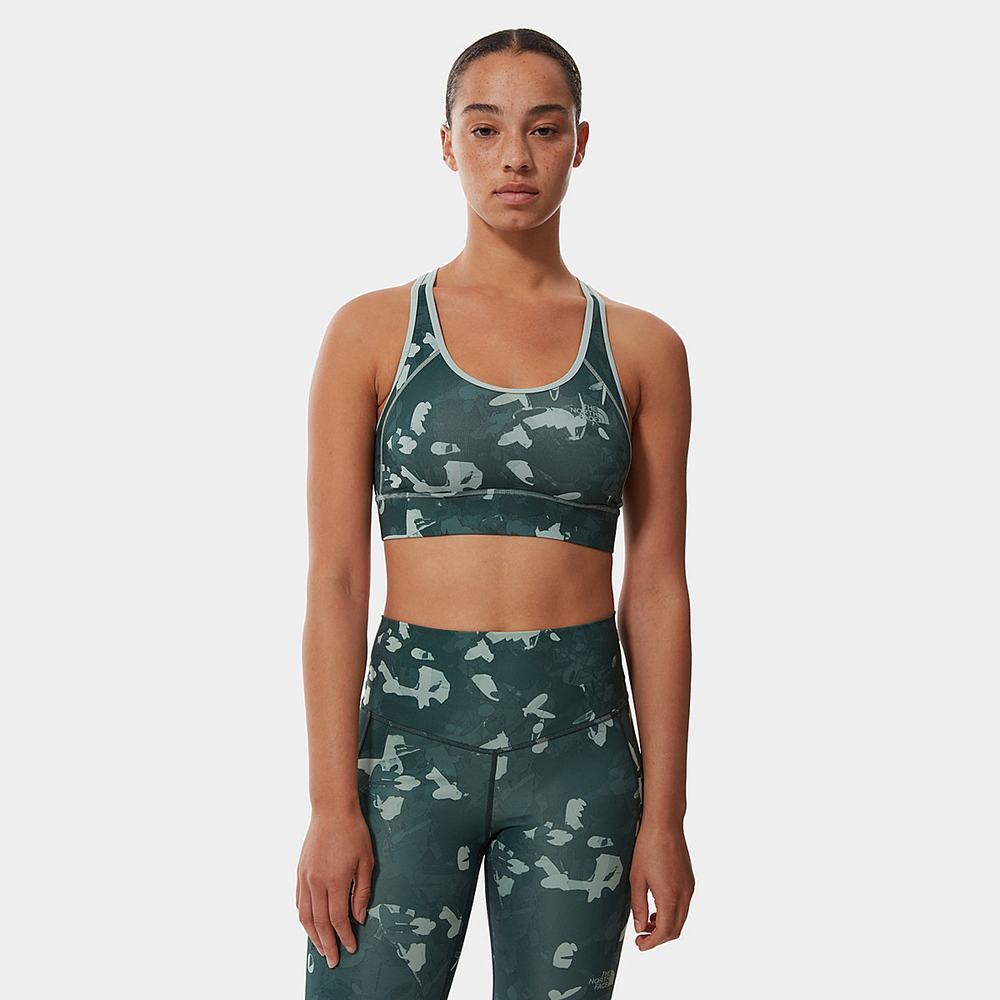 Sportove Podprsenky The North Face Printed Bounce-B-Gone Bra Damske Zelene | JTE-504731