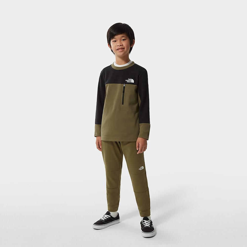 Svetre The North Face SLACKER Chlapcenske Olivovo Zelená Zelene Čierne | SJR-314705