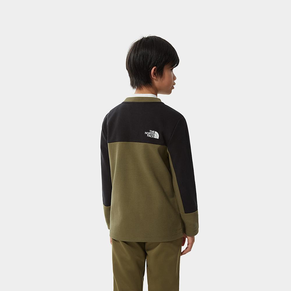 Svetre The North Face SLACKER Chlapcenske Olivovo Zelená Zelene Čierne | SJR-314705