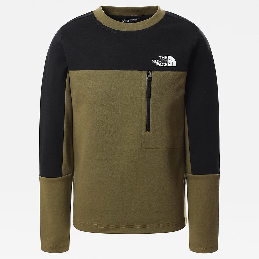 Svetre The North Face SLACKER Chlapcenske Olivovo Zelená Zelene Čierne | SJR-314705