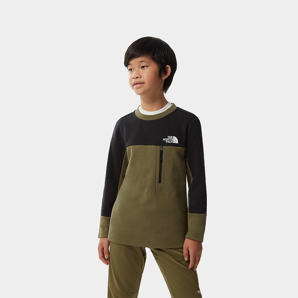 Svetre The North Face SLACKER Chlapcenske Olivovo Zelená Zelene Čierne | SJR-314705