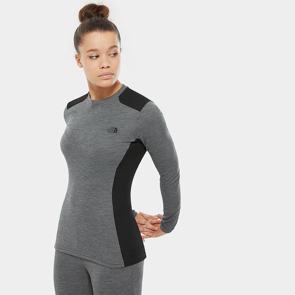 Topy The North Face Easy Long-Sleeve Damske Siva Čierne | DYN-306879