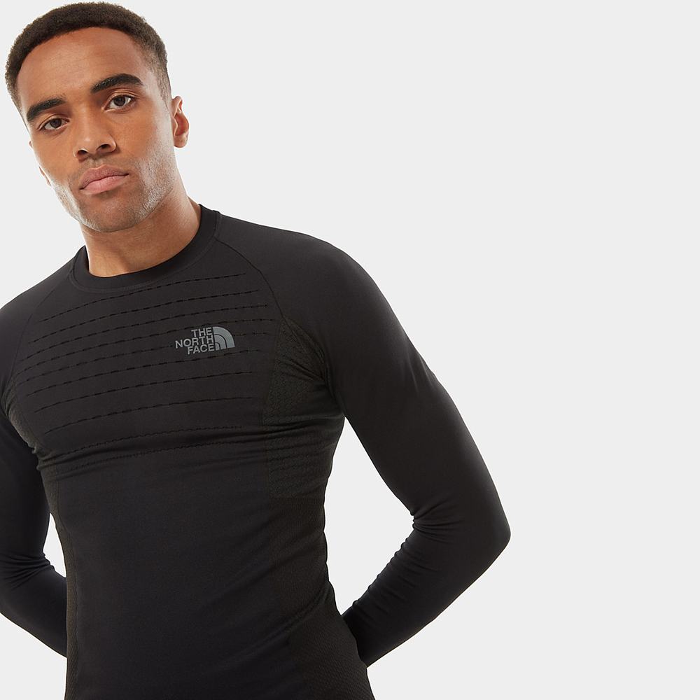 Topy The North Face Športové Long-Sleeve Panske Čierne Siva | IKL-956731