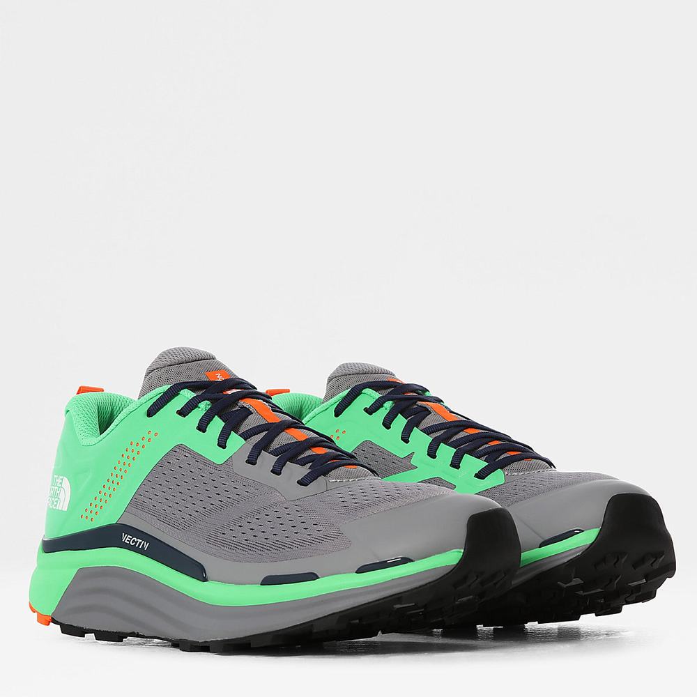 Trailove Bezecke Tenisky The North Face VECTIV ENDURIS Panske Siva Zelene | CKO-301975