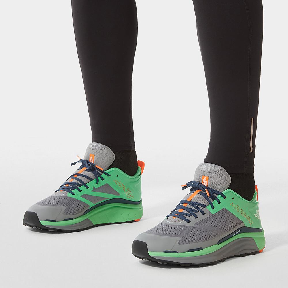 Trailove Bezecke Tenisky The North Face VECTIV ENDURIS Panske Siva Zelene | CKO-301975