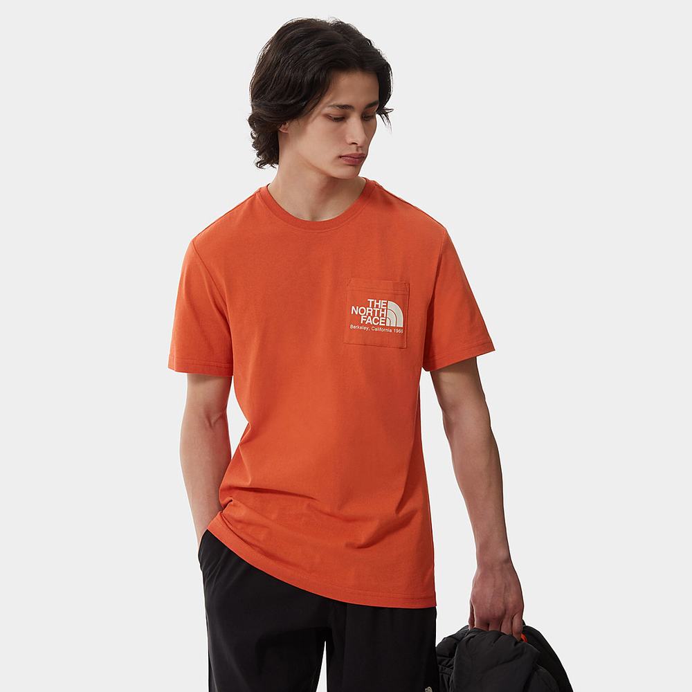 Tricko The North Face Berkeley California Pocket Panske Oranžové | FHJ-324590