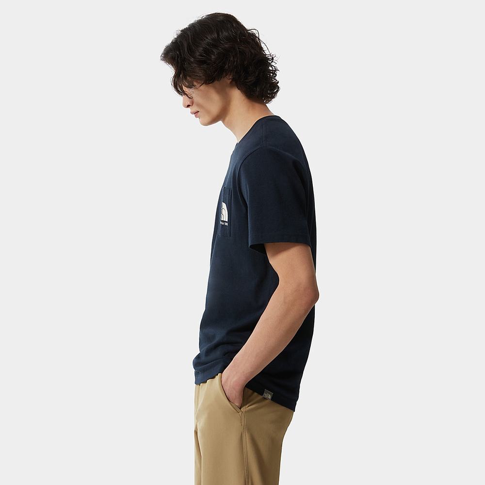 Tricko The North Face Berkeley California Pocket Panske Námornícka Modrá | OET-348162