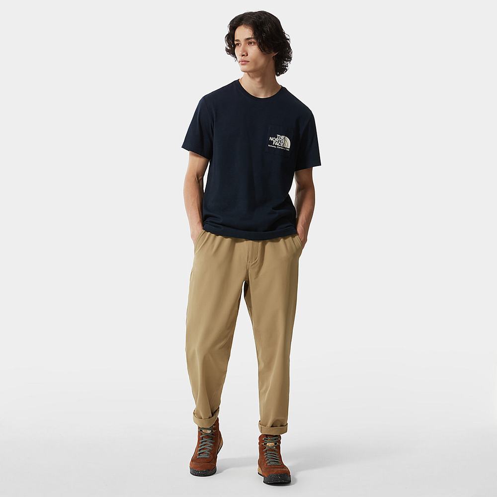 Tricko The North Face Berkeley California Pocket Panske Námornícka Modrá | OET-348162